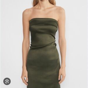 Ten by Aritzia exclusive satin dress in gorgeous green.